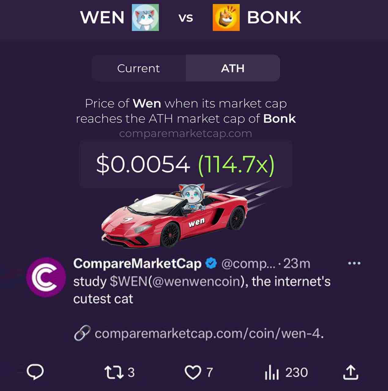 Electric Wen cat to the moon