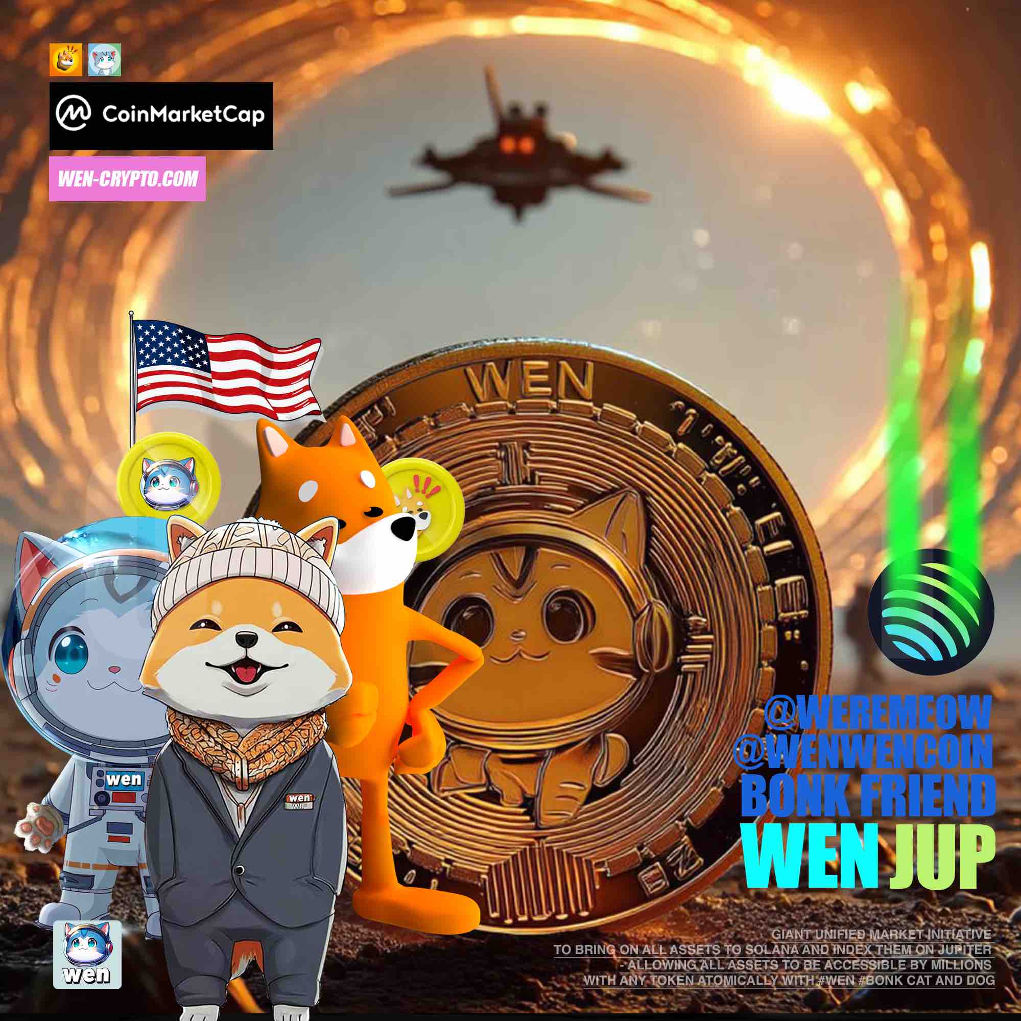 Dog and cat coins of Solana together