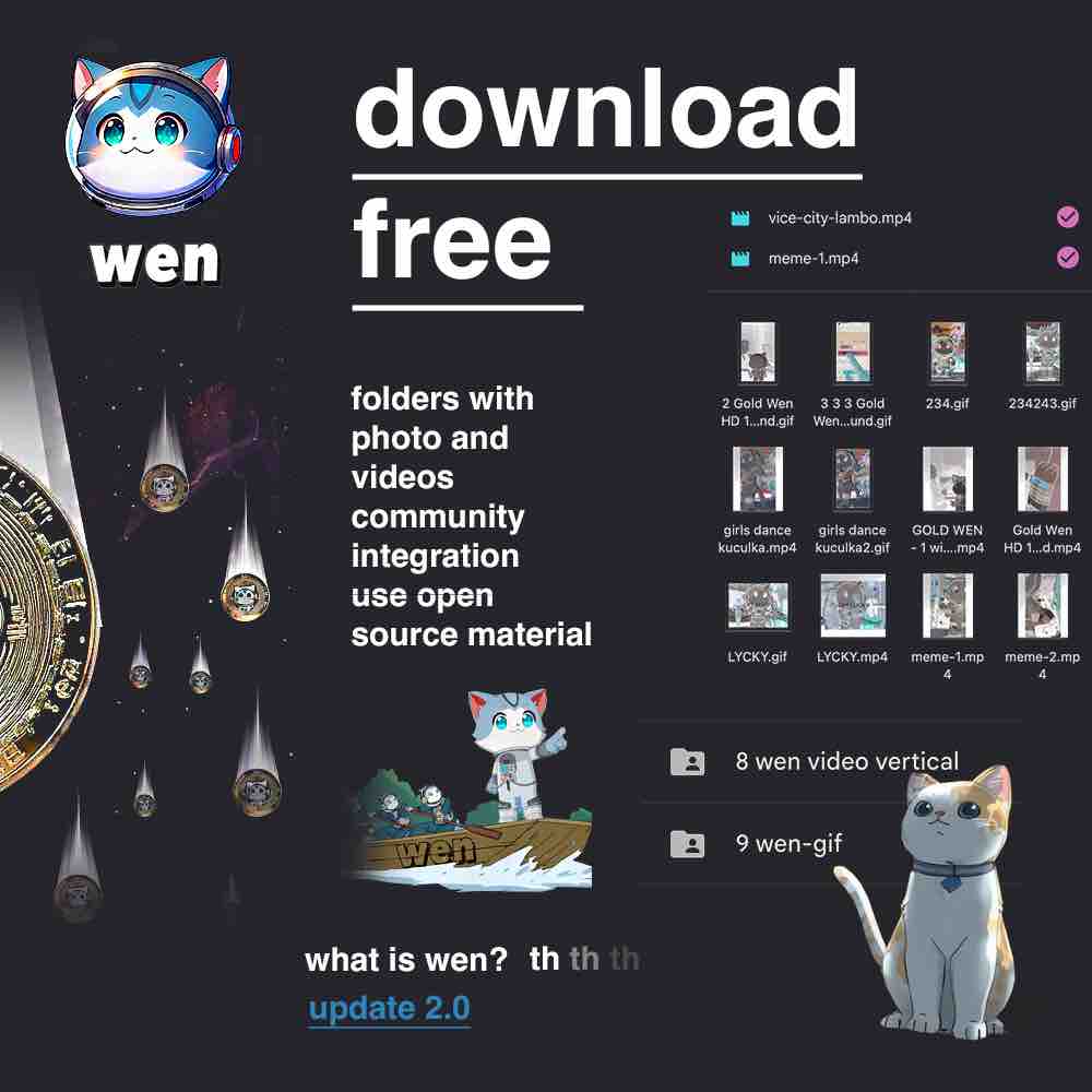 Wen cat and a folder of free community material