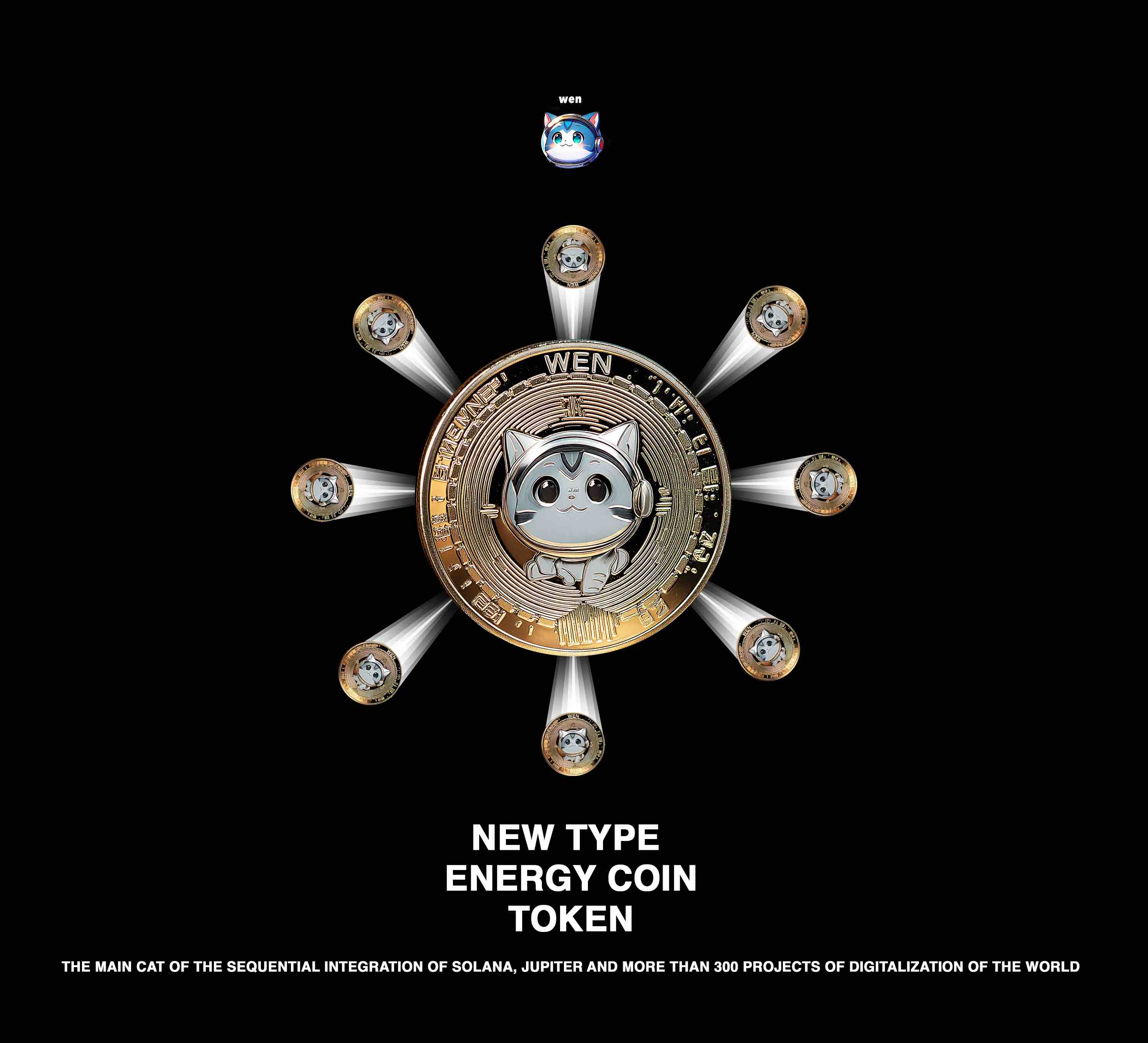The Wen coin surrounded by connected coins