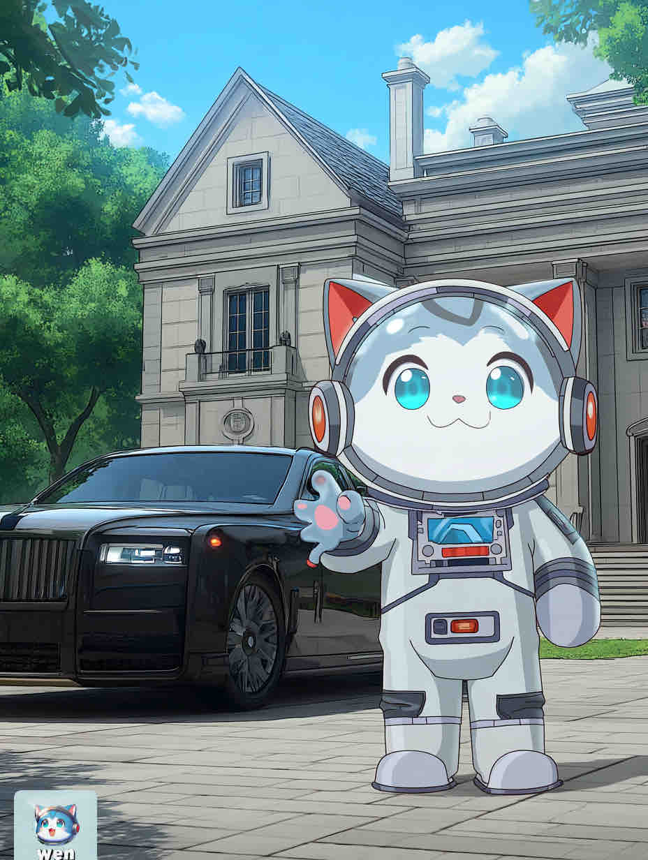 Lucky Wen cat to the moon