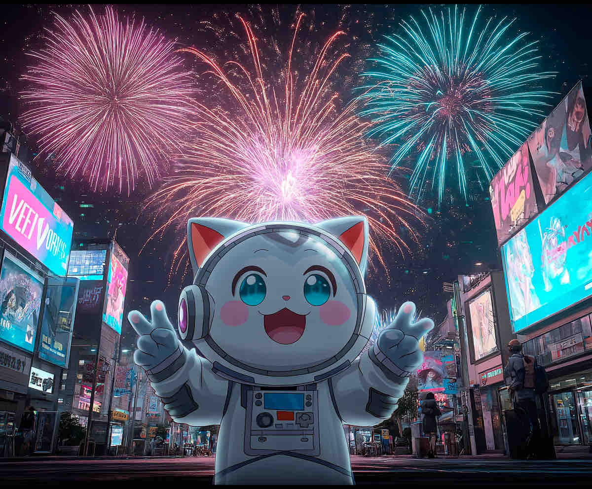 Happy Wen cat celebrating a right answer