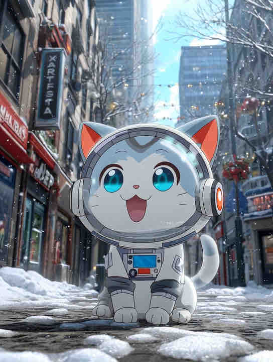 Super cat Wen flying over Solana