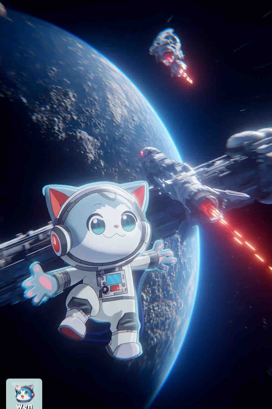 Wen cat in open space