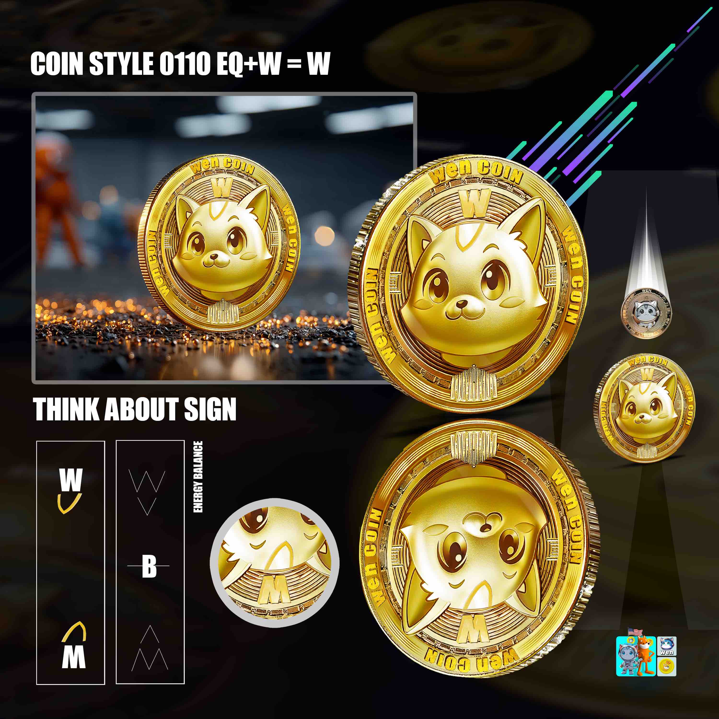 The gold Wen coin artwork, free for community use